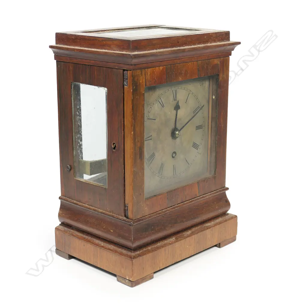 A 19thC rosewood cased mantle clock, Image 1++