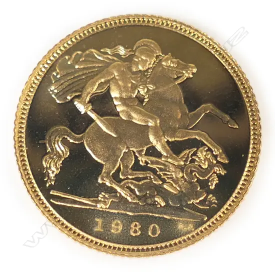 An Elizabeth II 1980 gold half sovereign,