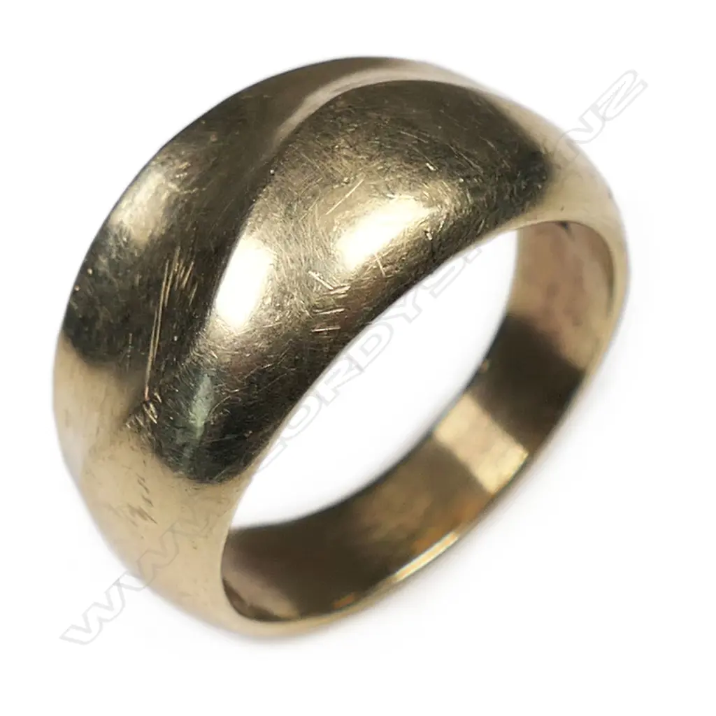 Jens Hansen (Nelson) vintage 9ct yellow gold stylish wide band ring, Image 1++