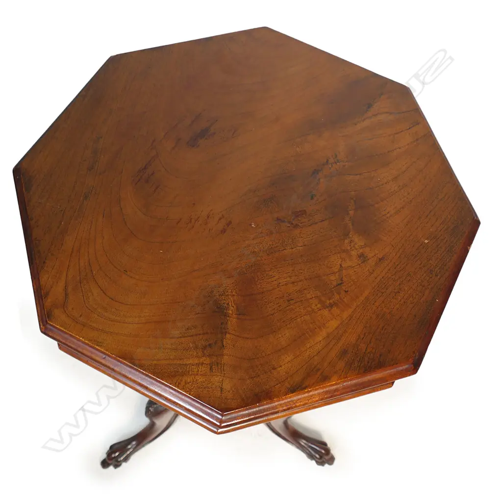 A Victorian mahogany pedestal sewing table, Image 1++