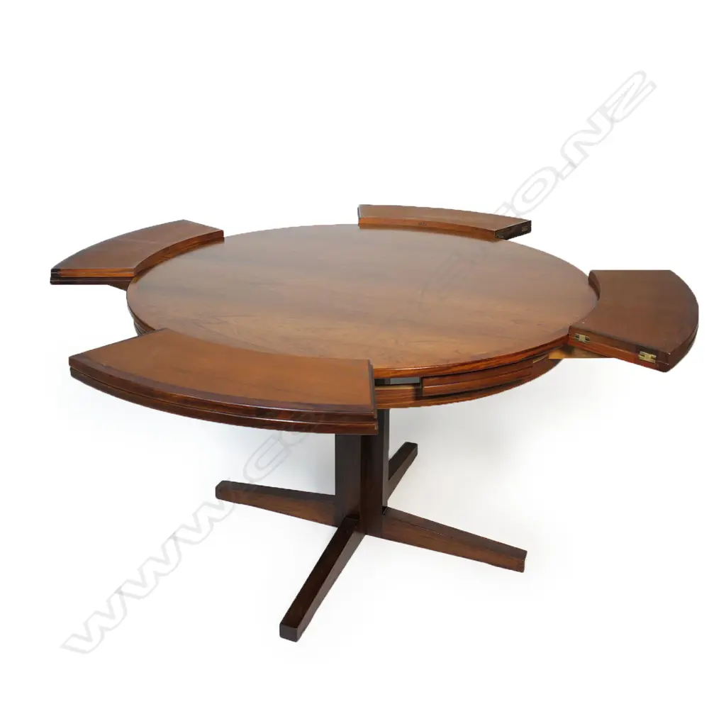 A 1960s Danish Dyrlund rosewood dining table, Image 1++