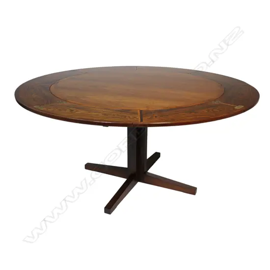 A 1960s Danish Dyrlund rosewood dining table,