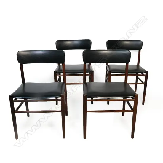 Four mid-century Danish rosewood dining chairs,