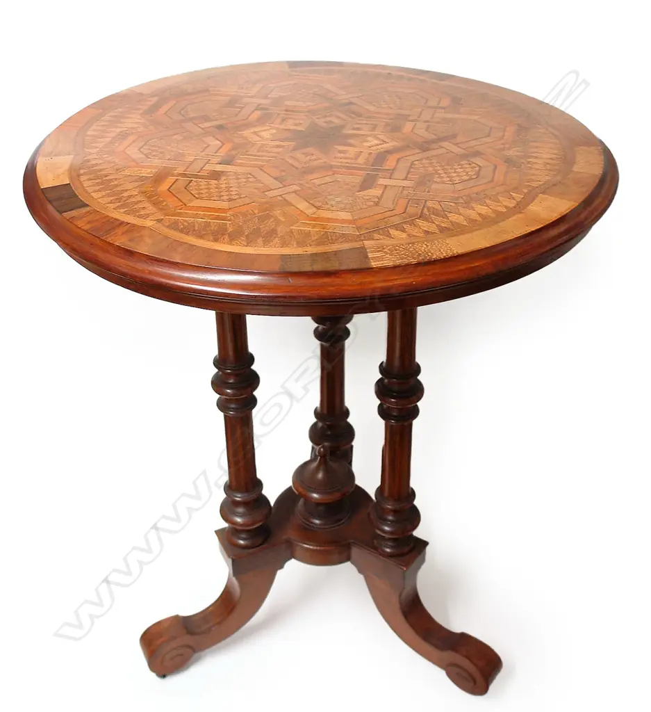 An Anton Seuffert elaborately inlaid parquetry card table top, Image 1++