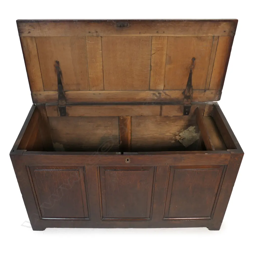 A 19thC oak coffer, Image 1++