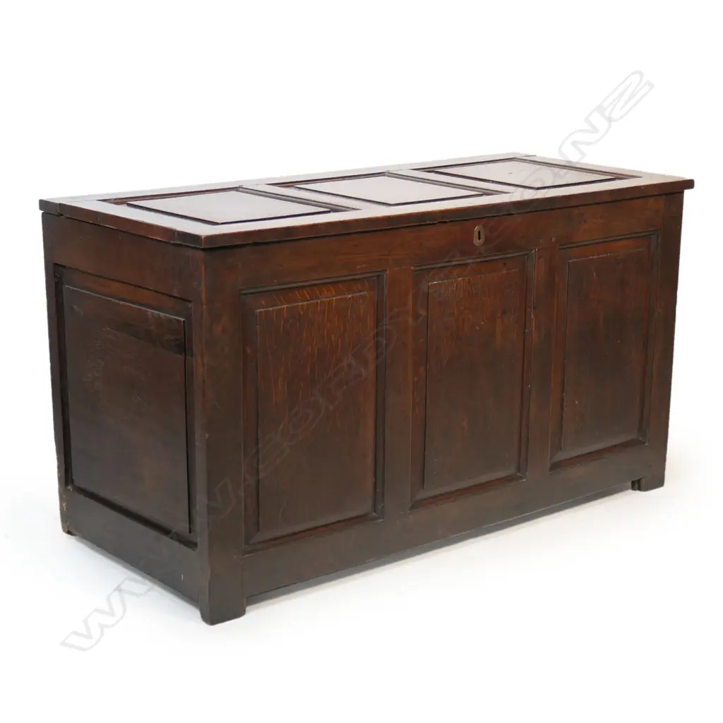 A 19thC oak coffer, Image 1++