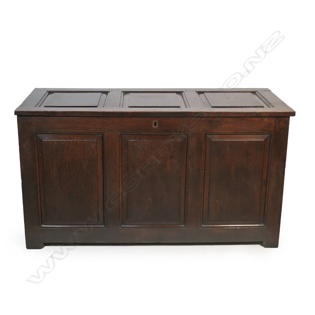 A 19thC oak coffer, Image 1++