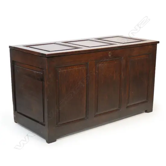 A 19thC oak coffer,