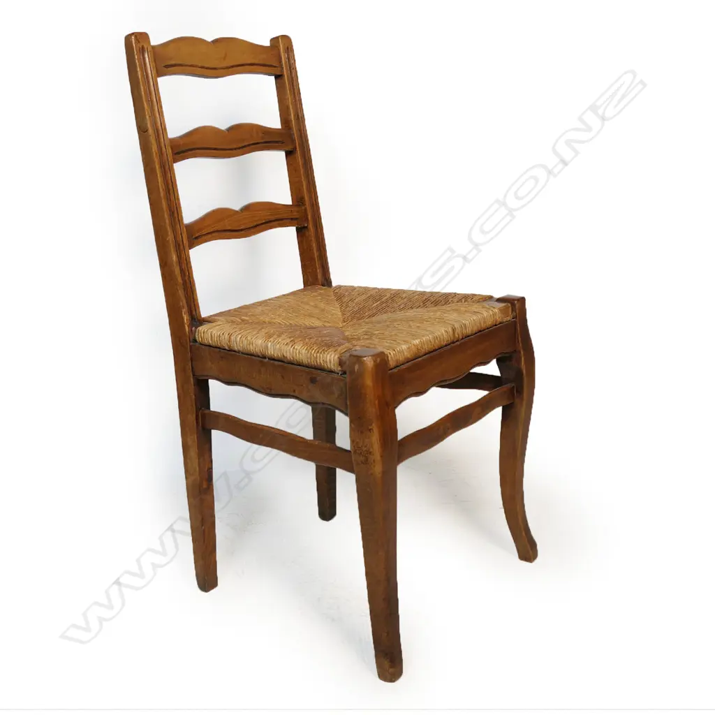 A set of eight 20thC French ladder back chairs, Image 1++