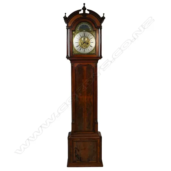 An 18thC mahogany long case clock,