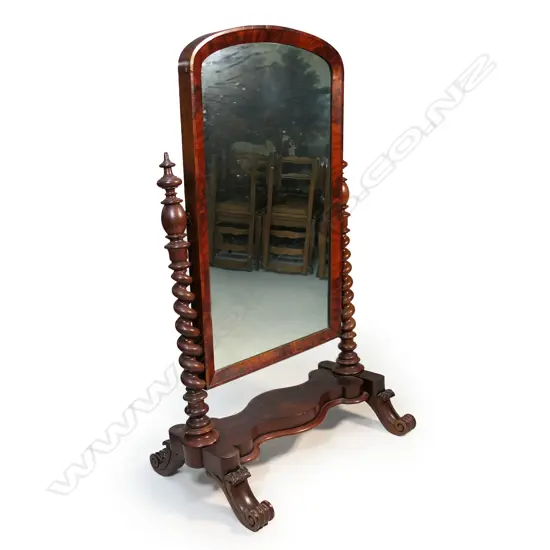 A Victorian mahogany cheval mirror,