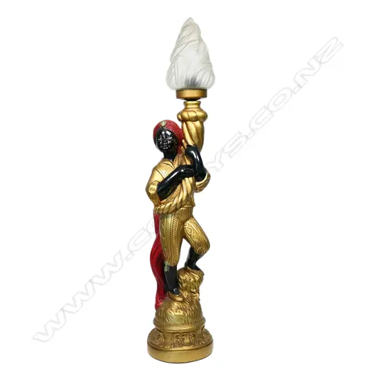 A vintage 1970s blackamoor table lamp,