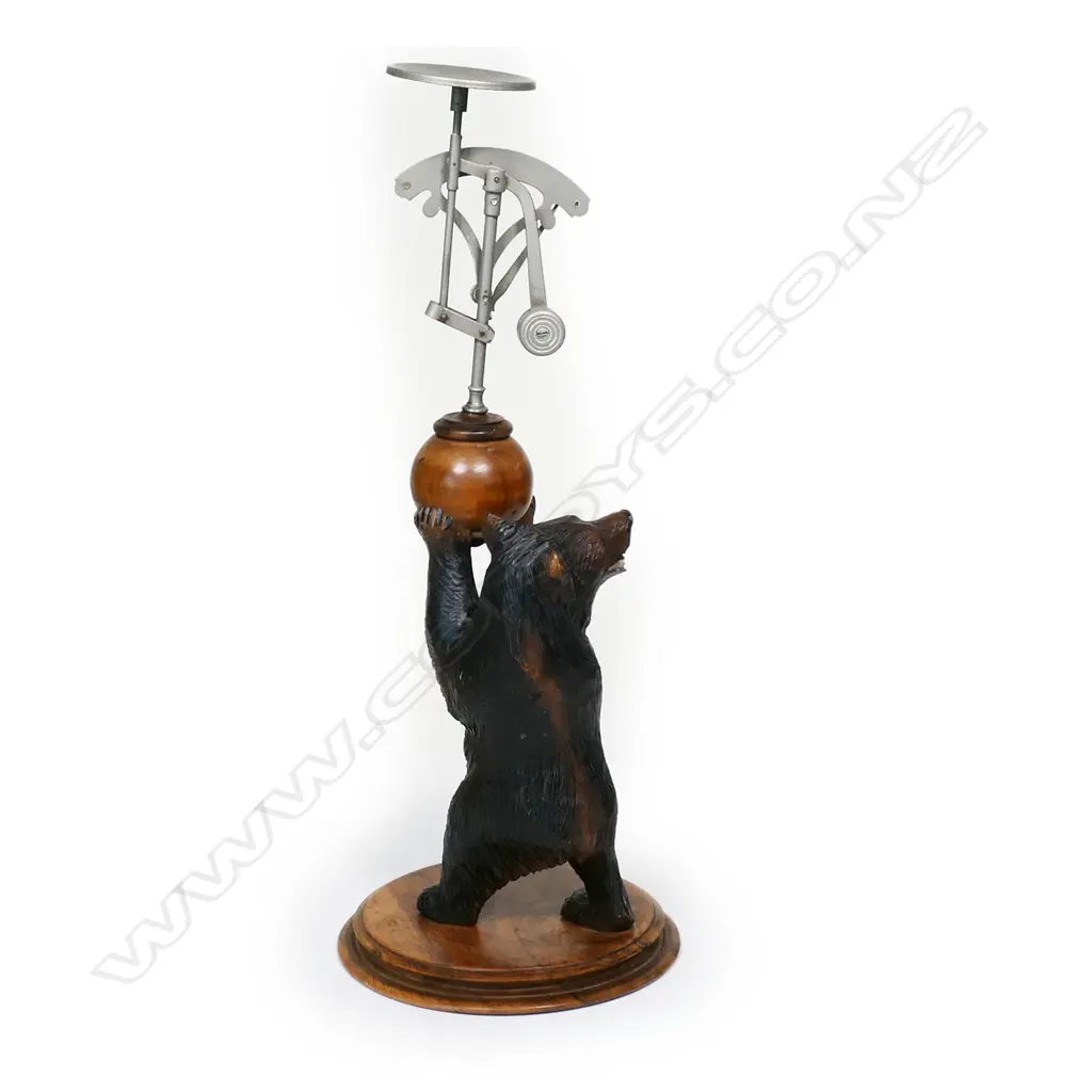 A c1900 Bavarian Black Forest carved bear figured postal scales, Image 1++