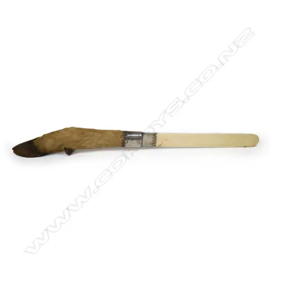 An Edwardian ivory and silver page turner,