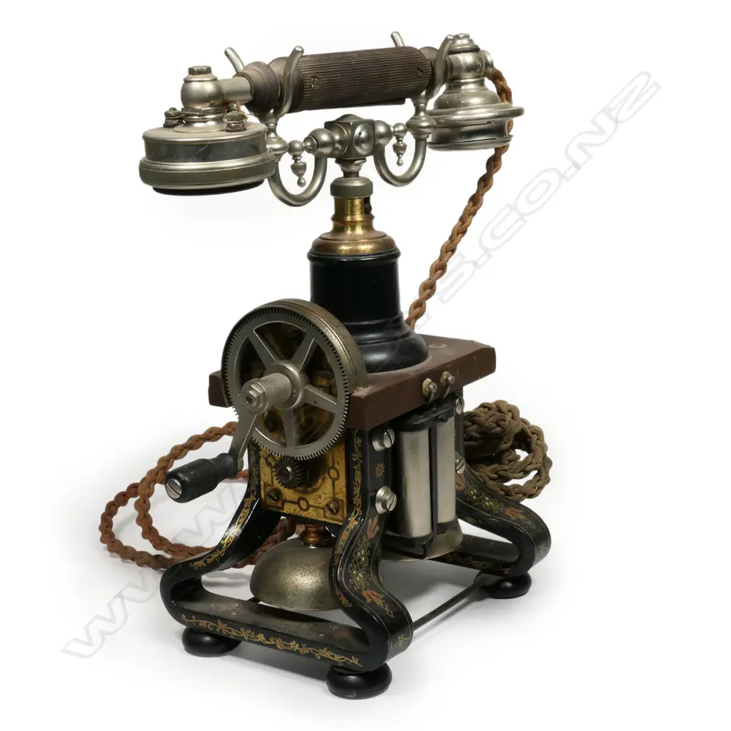 A late 19thC L.M. Ericsson skeleton telephone, Image 1++