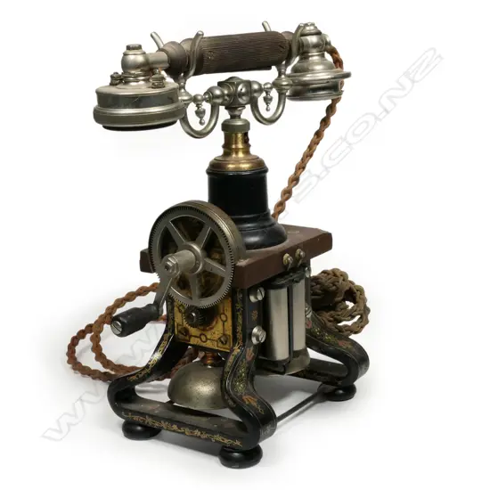 A late 19thC L.M. Ericsson skeleton telephone,