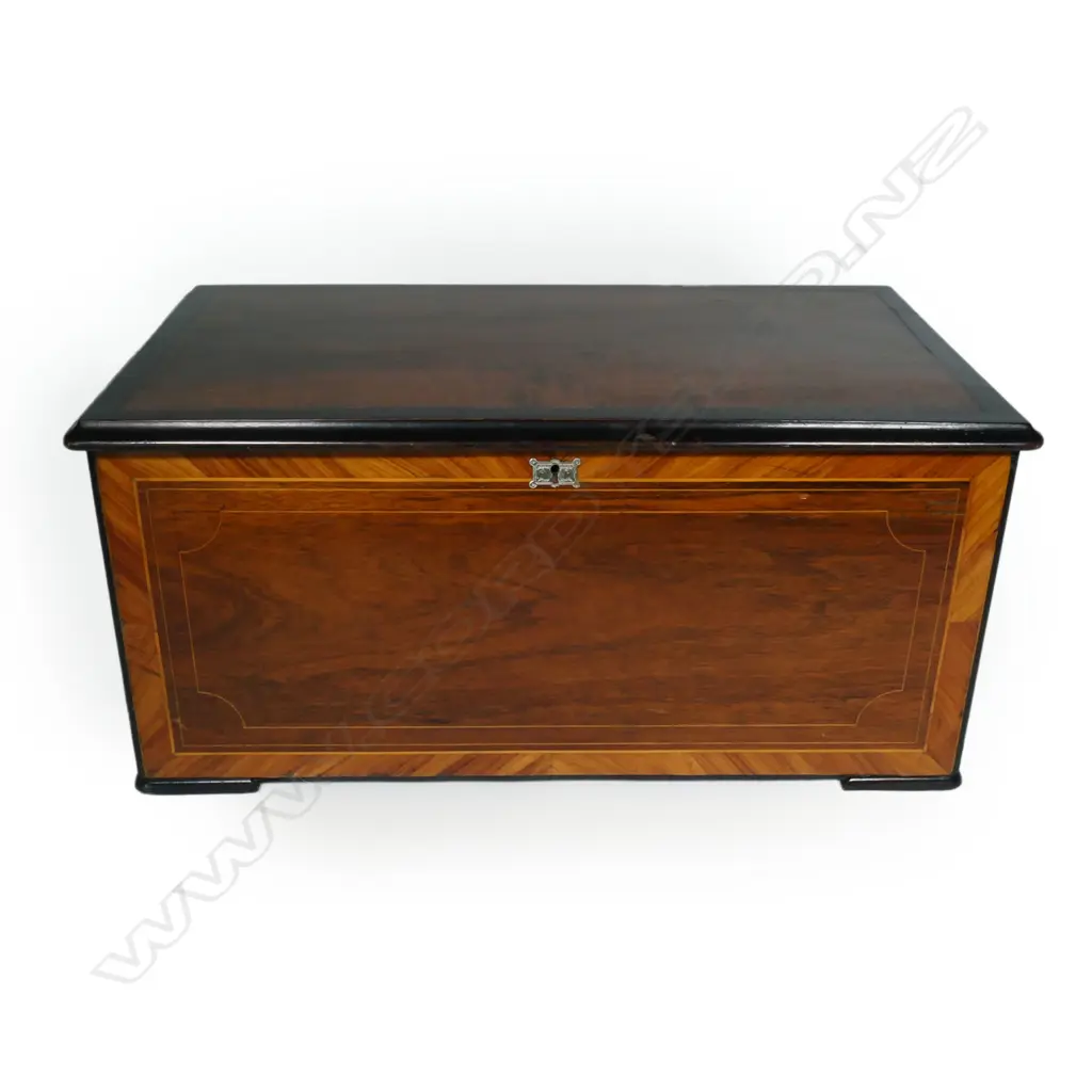 A large 19thC Swiss 12 airs music box, Image 1++
