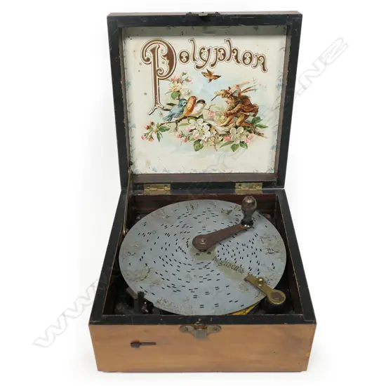 A 19thc 'Polyphon' 6 1/2" disc player,