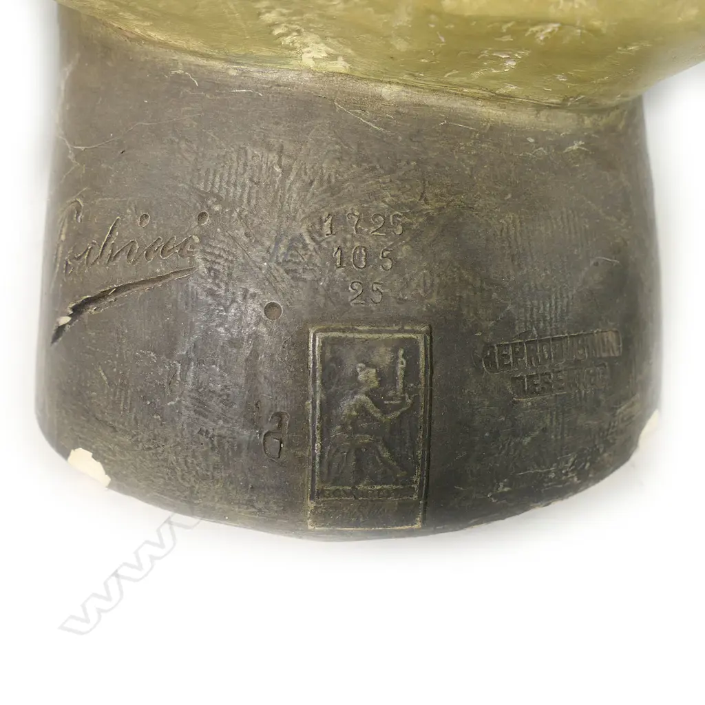 LGE VINTAGE CERAMIC TORSO BUST; YOUNG GIRL IN PEASANT COSTUME H.480mm Image 1++