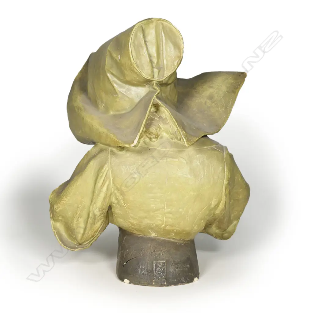 LGE VINTAGE CERAMIC TORSO BUST; YOUNG GIRL IN PEASANT COSTUME H.480mm Image 1++