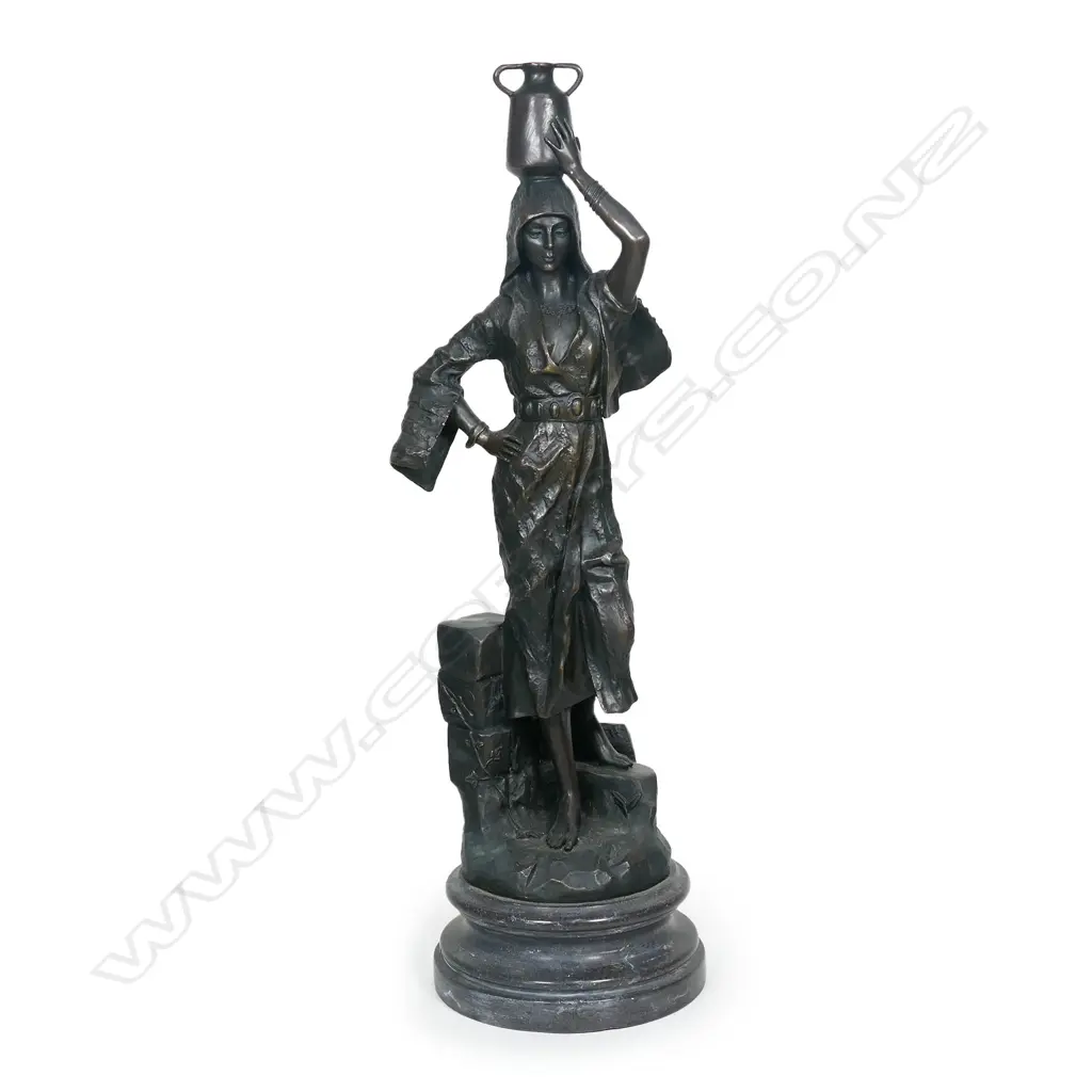 An antique style bronze of a female water carrier, Image 1++