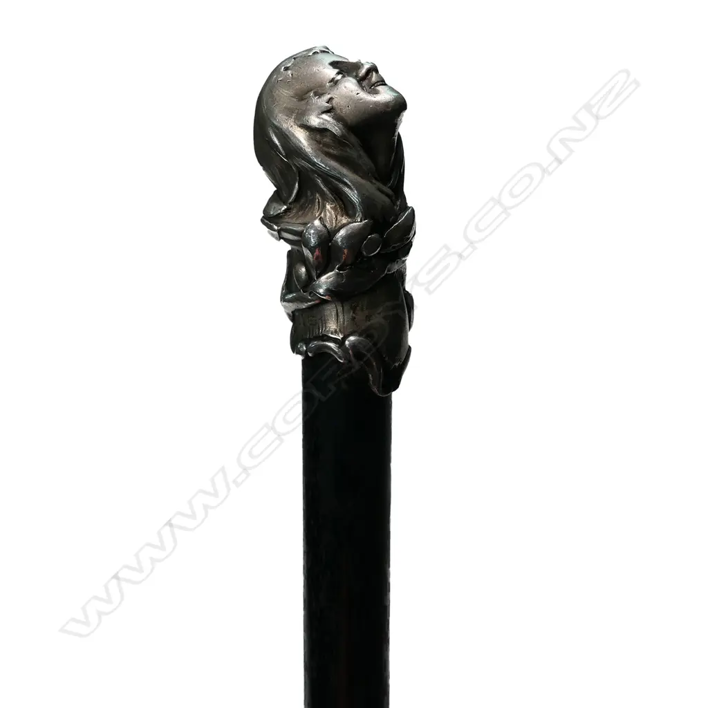 An early 1900s silver topped walking cane, Image 1++