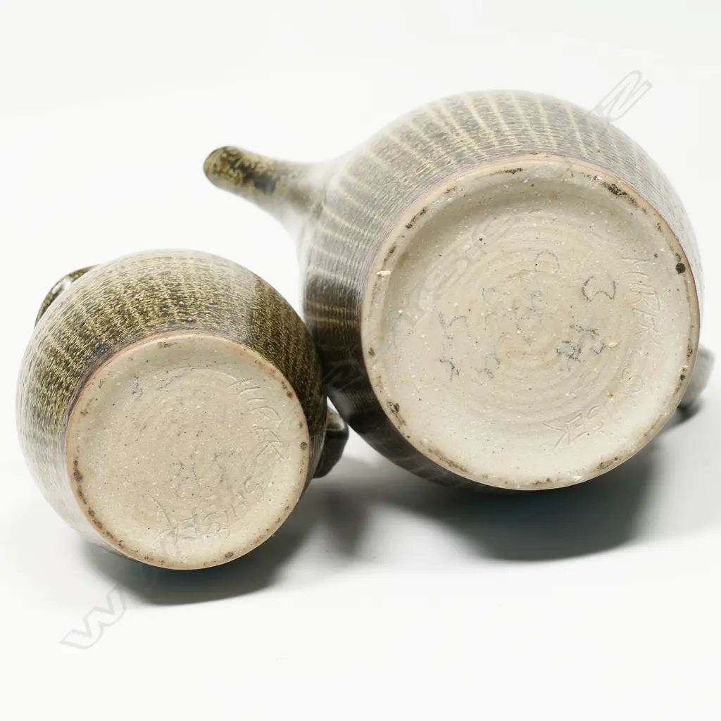 Mirek Smisek early salt glaze coffee pot and cream jug, Image 1++