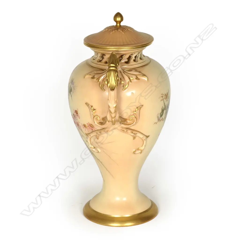 ROYAL WORCESTER DBLE LIDDED VASE / POTPOURRI C.1900 H.270mm Image 1++