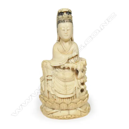 A Japanese Meiji period ivory figure of Kwannon,