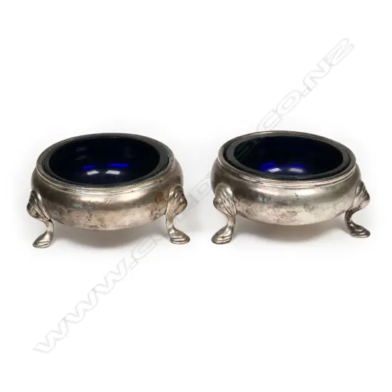 A pair of George II Scottish silver salts,