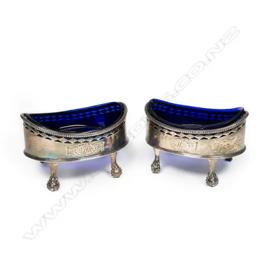A pair of George III silver salts,