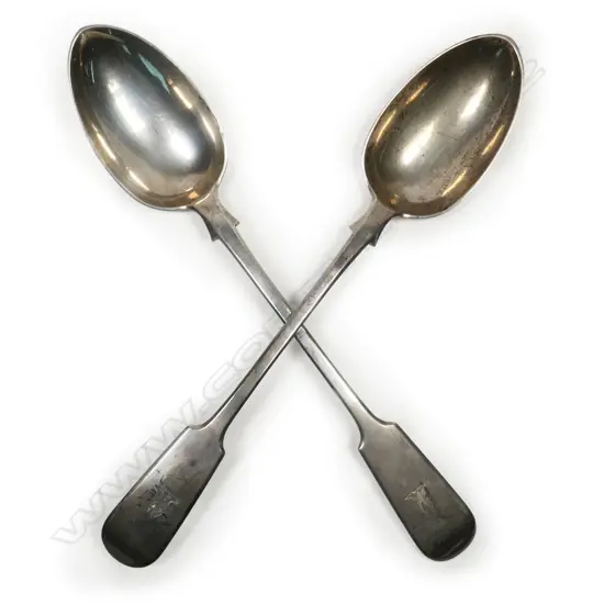 A pair of Victorian silver pie spoons,