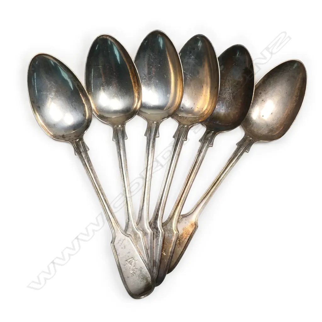 Six William IV silver tablespoons, Image 1++