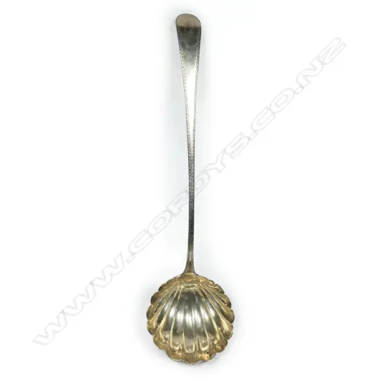 A George III silver soup ladle,