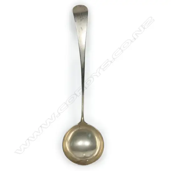 A George III silver soup ladle,
