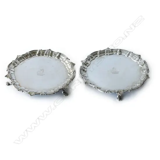A pair of George III silver salvers,