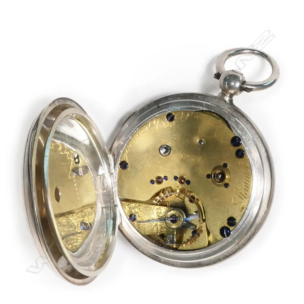 A Victorian silver cased pocket chronograph watch, by Stewart Dawson & Co, Liverpool Image 1++
