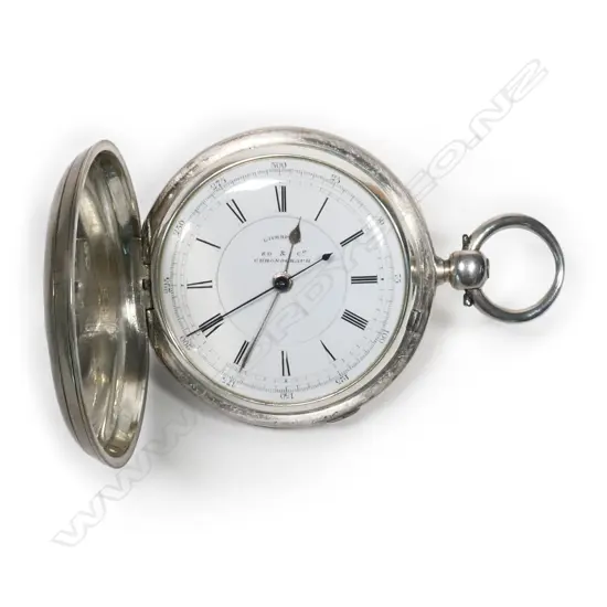 A Victorian silver cased pocket chronograph watch, by Stewart Dawson & Co, Liverpool