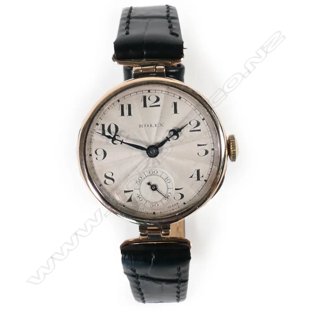 A 1920's Rolex 9ct rose gold ladies wristwatch in original box, Image 1++