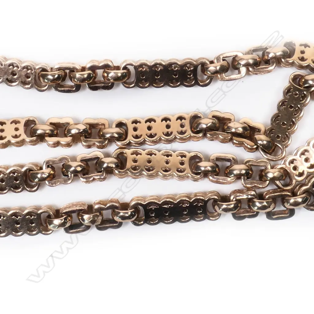 A 9ct rose gold fob chain, Image 1++