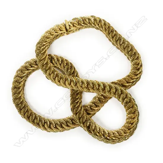 An 18ct gold fancy chain link necklace,