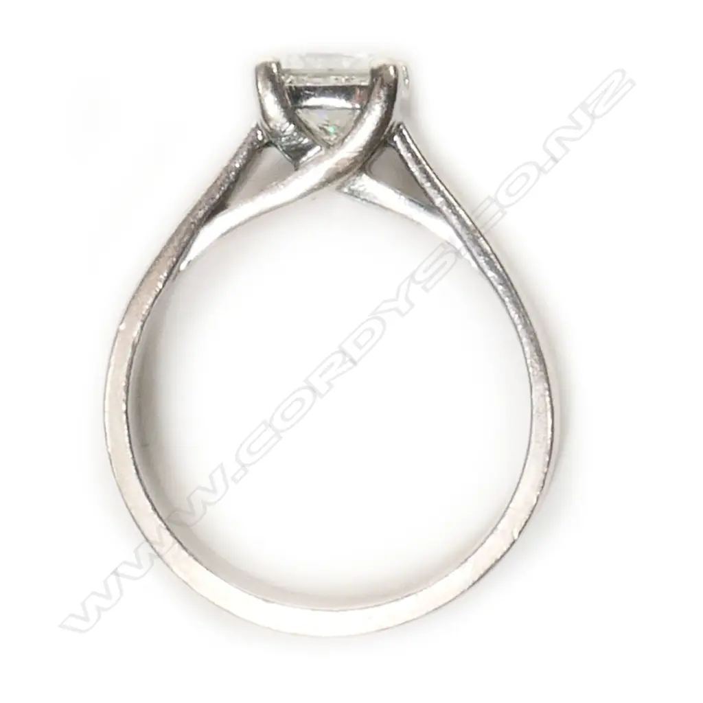 An 18ct white gold and diamond solitaire ring, Image 1++