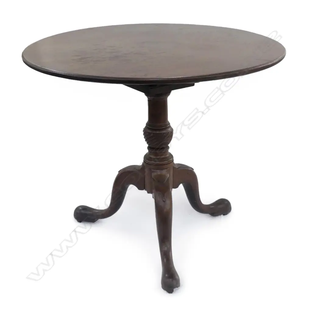 A George III mahogany 'Birdcage' wine table Image 1++