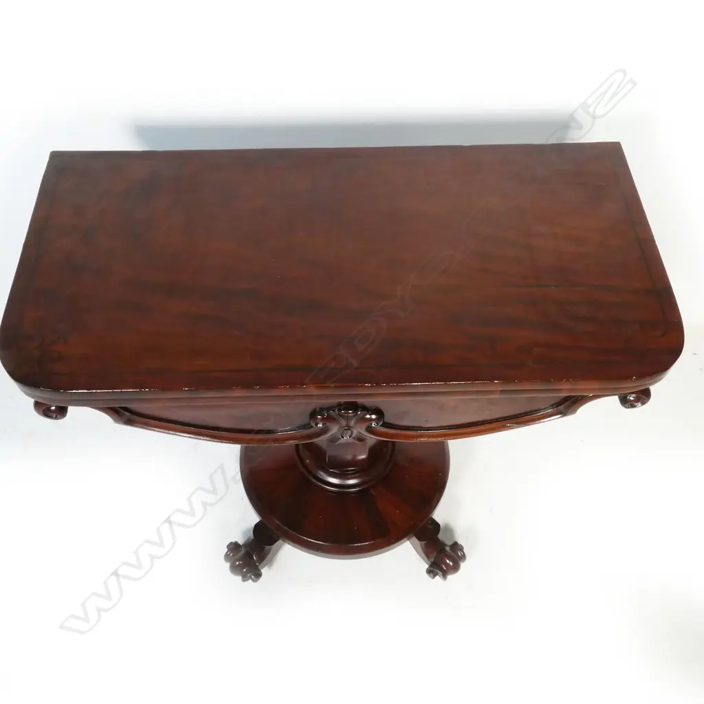 A William IV mahogany card table, Image 1++