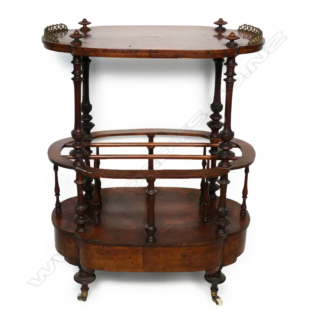 A Victorian walnut canterbury, Image 1++