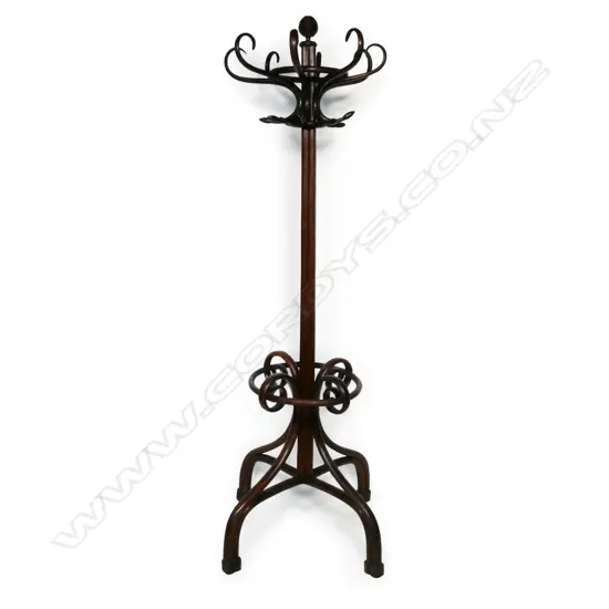 A c.1900 bentwood coat stand,