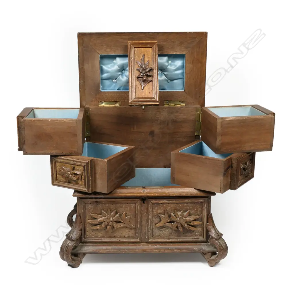 A c1900 Bavarian Black Forest bear jewellery chest, Image 1++