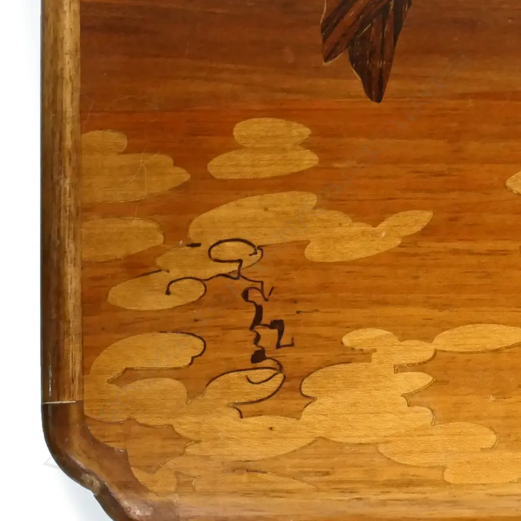 An early 20thC Emile Gallé fine nest of four Art Nouveau marquetry inlaid quartetto tables, Image 1++
