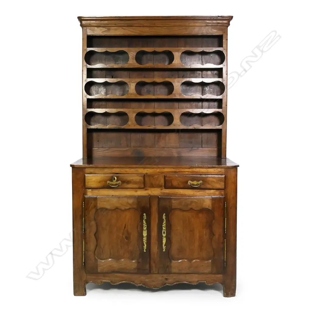 An 18thC/19thC French fruit wood country plate rack dresser, Image 1++