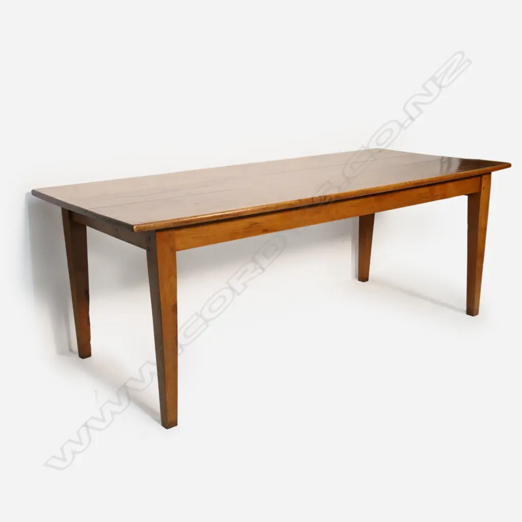 A good 19thC French fruitwood refectory dining table, Image 1++
